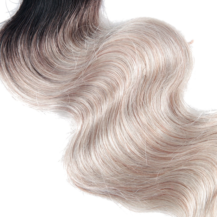 ombre t1b grey body wave human hair bundles 3