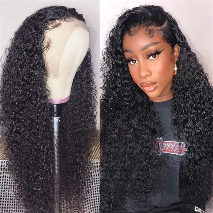 13x4 high quality jerry curly lace front human hair wigs 1