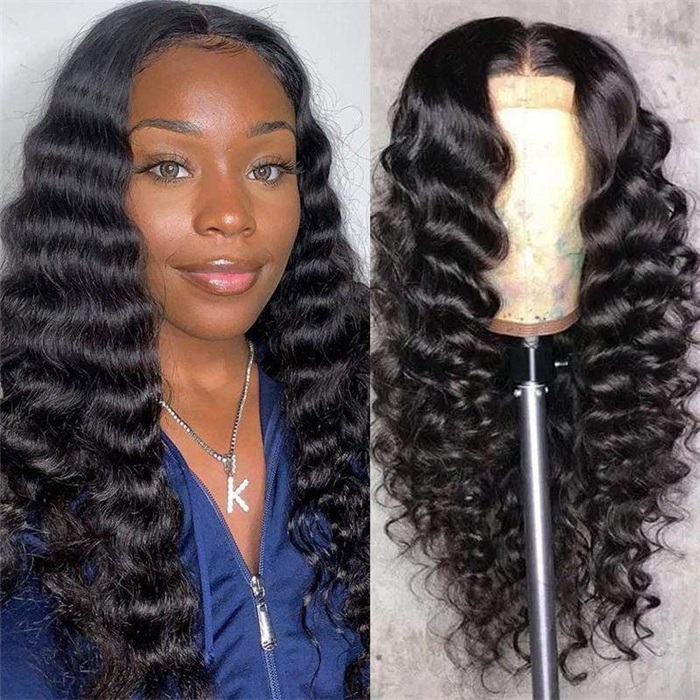 2021 most popular crimp loose deep wave lace front human hair wigs 1