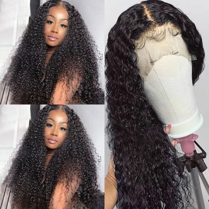 24-40inch long curly 13x4 lace frontal human hair wigs 5