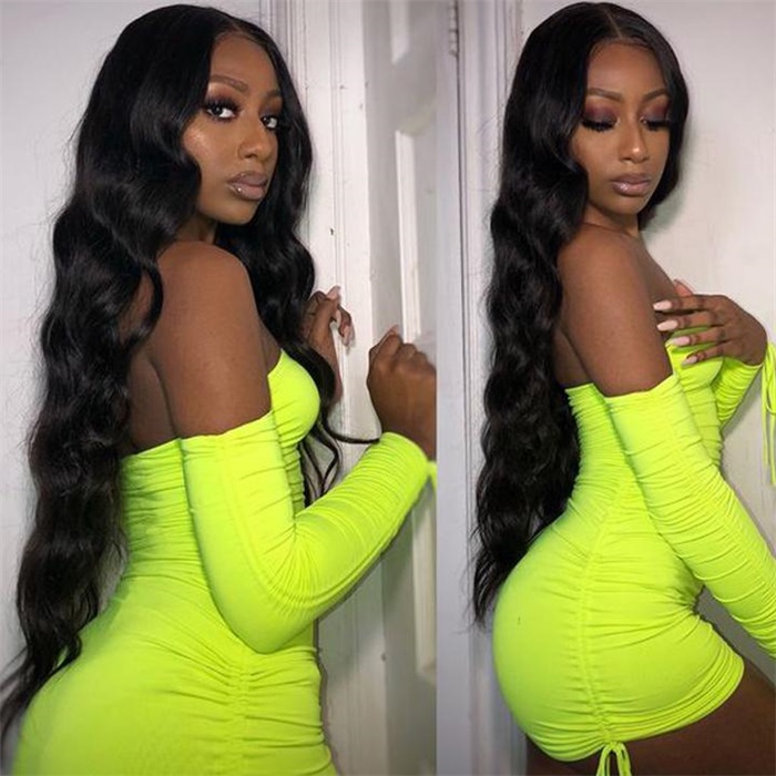 30-40 inch affordable lace closure wigs body wave lace front human hair wigs 5