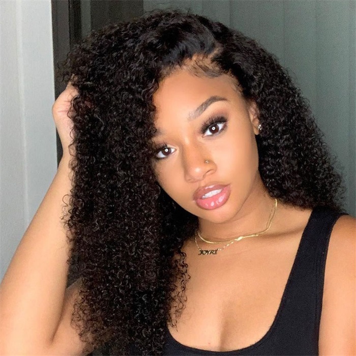 4b 3c 13x4 kinky curly lace front human hair wigs full& bouncy 4