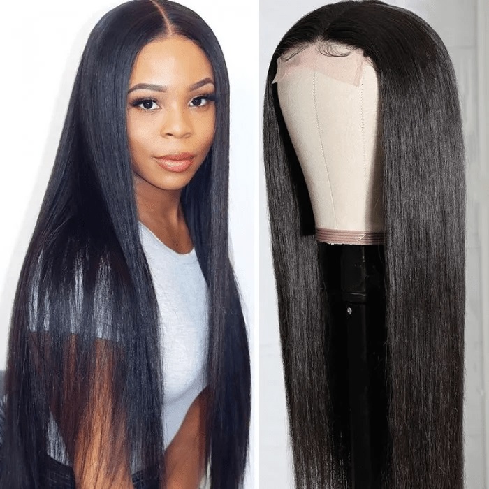 4×4 HD Lace Closure Wigs Silky Straight Perruques de cheveux humains avec délié naturel