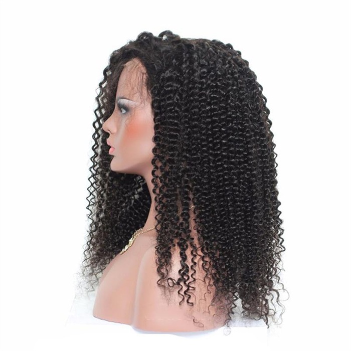 4x4 kinky curly lace closure human hair wigs pre plucked with baby hair 2