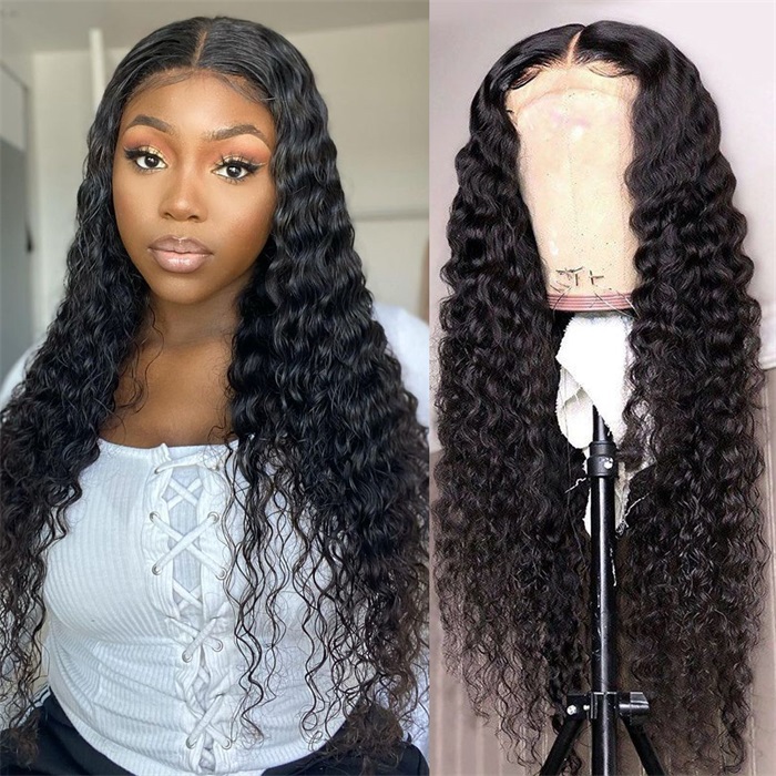 5x5 deep wave lace closure wig pre plucked natural-looking hairline 4