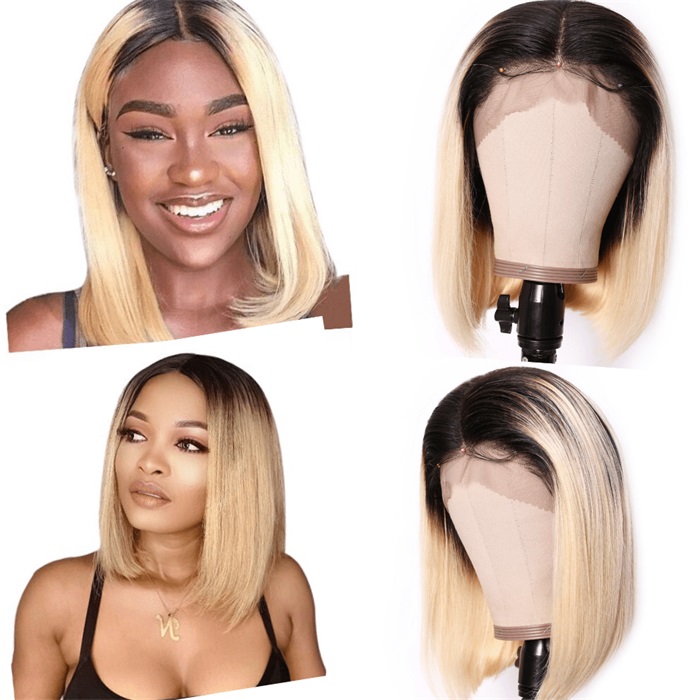 affordable 360 lace bob pre plucked human hair wigs 1