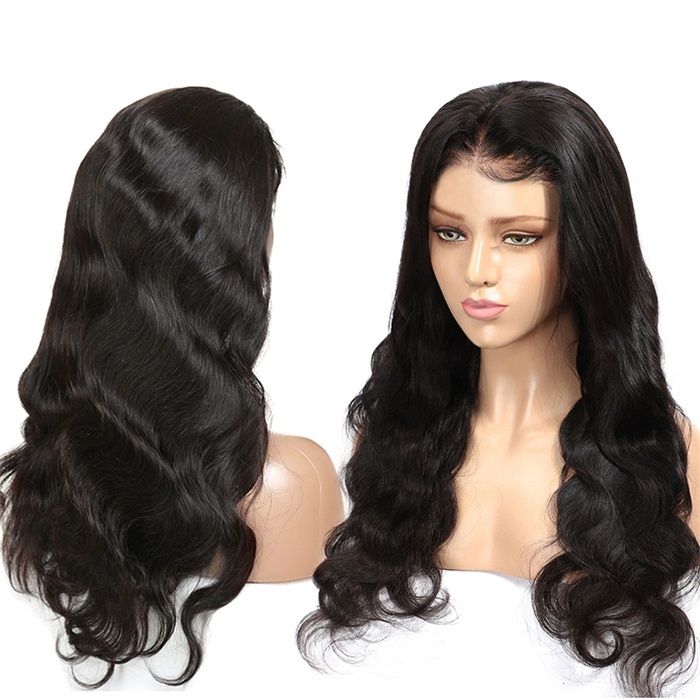 affordable 360 lace body wave pre plucked human hair wigs 3