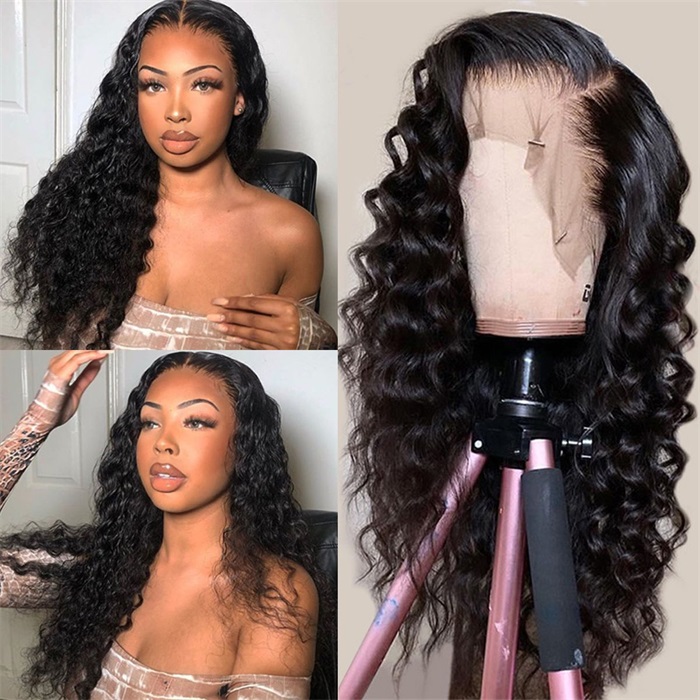affordable deep wave 360 lace front wig natural hairline for women 1