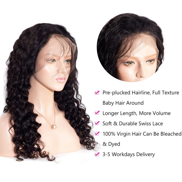 affordable deep wave 360 lace front wig natural hairline for women 4