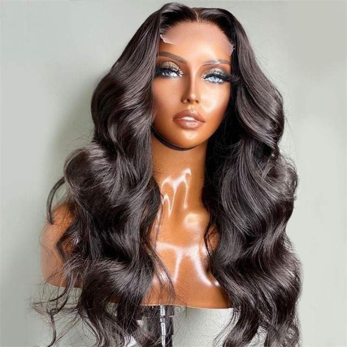 affordable loose deep wave 4x4 lace wigs natural black color pre-plucked human hair wigs with baby hair natural color 1