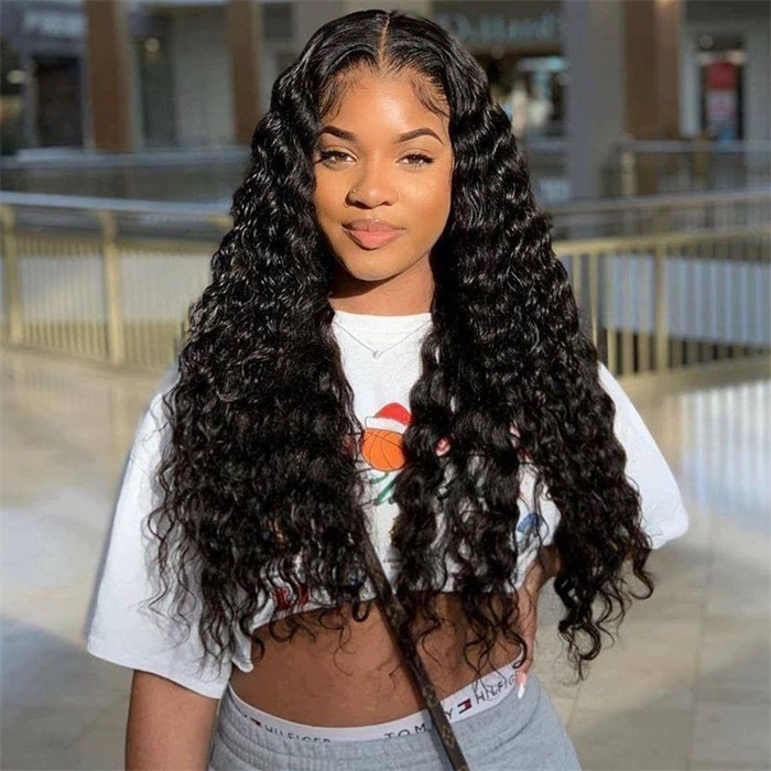 affordable loose deep wave 5x5 lace wig pre plucked human hair closure wigs 5