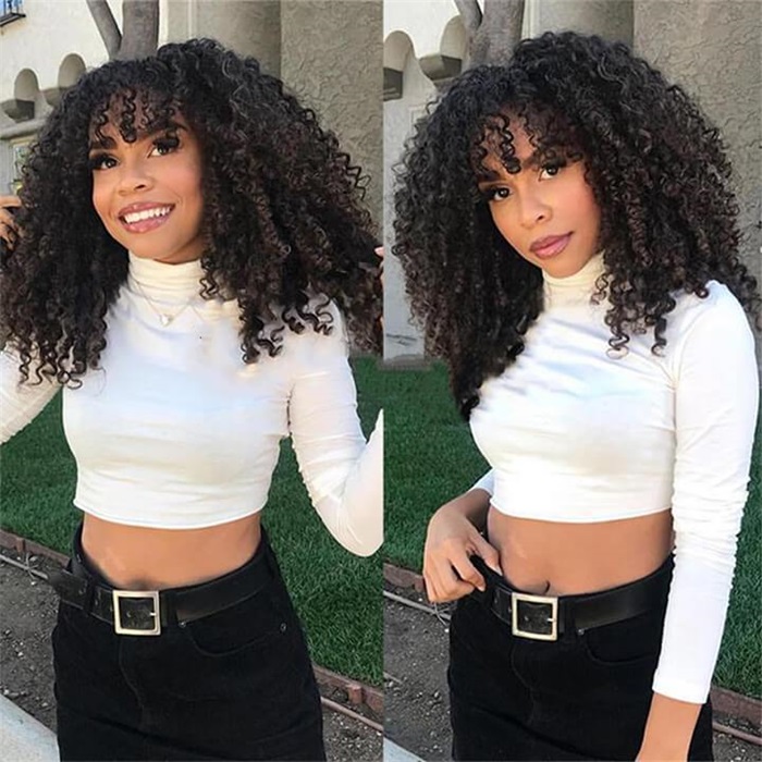 brazilian curly bob non lace human hair wigs with bangs remy made human hair wigs for women wigs 2