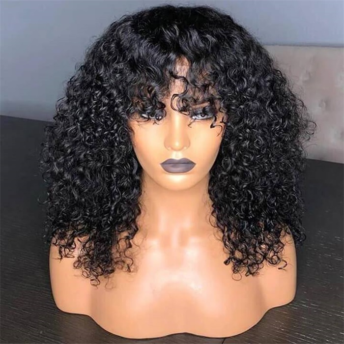brazilian curly bob non lace human hair wigs with bangs remy made human hair wigs for women wigs 3