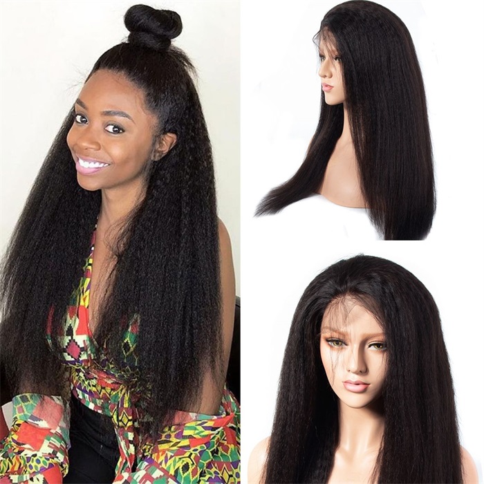 clear hd lace kinky straight 13x4 lace front brazilian lace closure human hair wigs 6