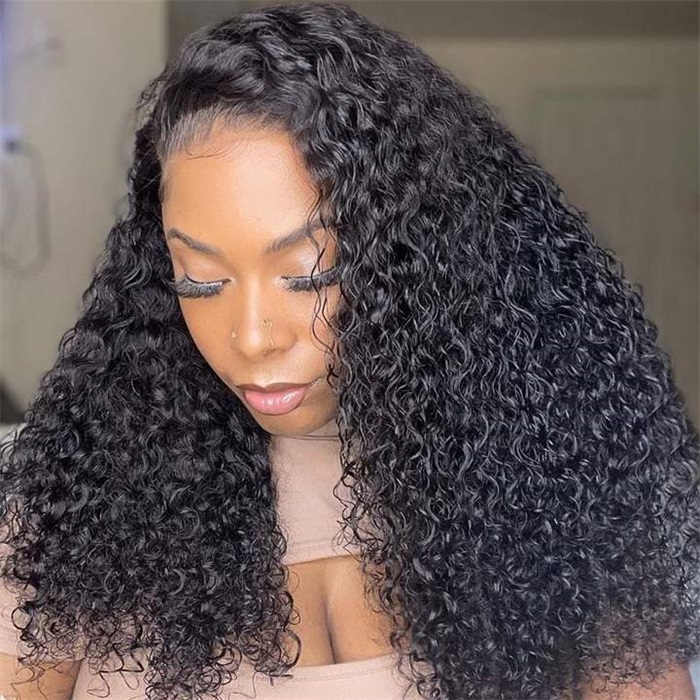 jerry curly hair 13x4 hd lace wigs pre-plucked nature hairline with baby hair 5