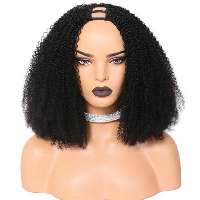 kinky curly thin u part wig without leave out (must try) 4
