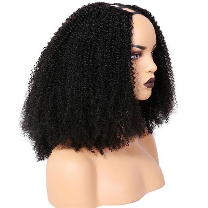 kinky curly thin u part wig without leave out (must try) 5