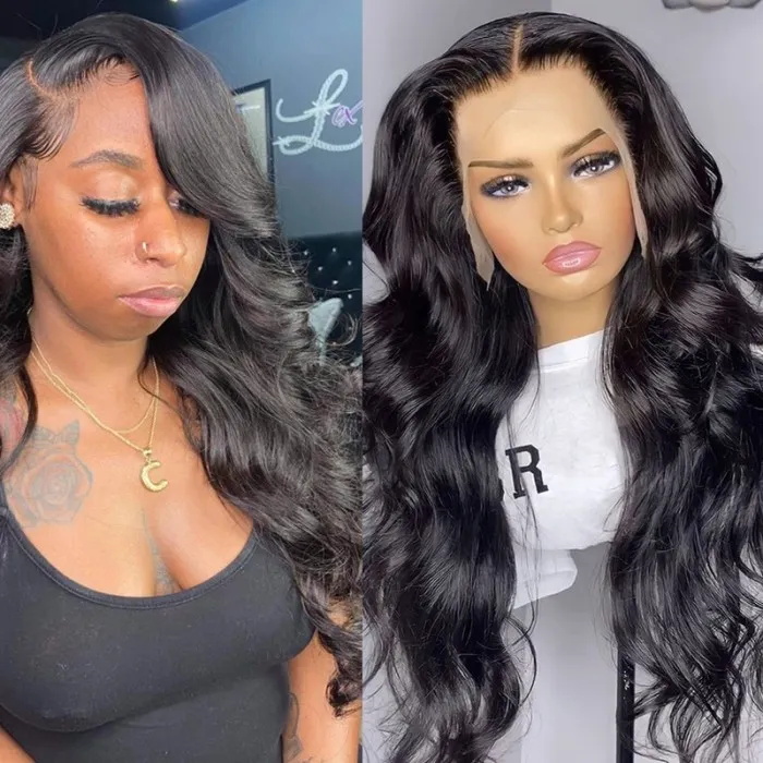 13*4 lace front wigs body wave with baby hairline hd lace wigs high density 5