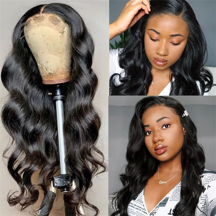 pre plucked 5x5 virgin hair body wave lace closure wigs match all skin color 1