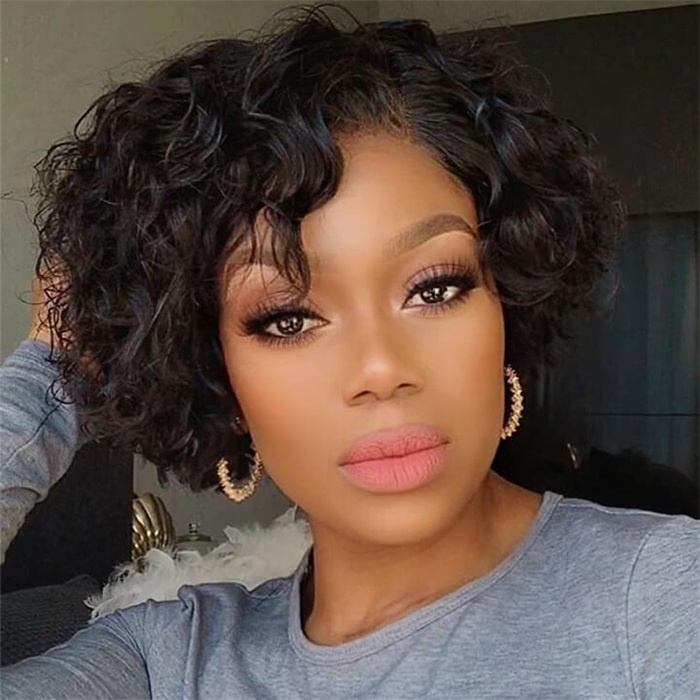 short curly pixie cut wigs lace front wigs 4