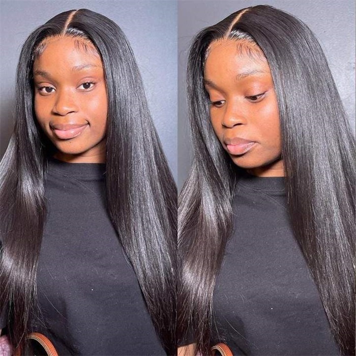 silky straight 13x4 lace frontal human hair wigs 6