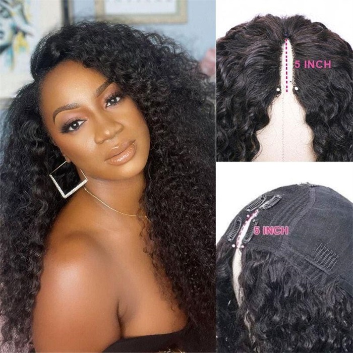 thin v part wigs kinky curly beginner friendly upgraded v part wigs meet real scalp no leave out 7