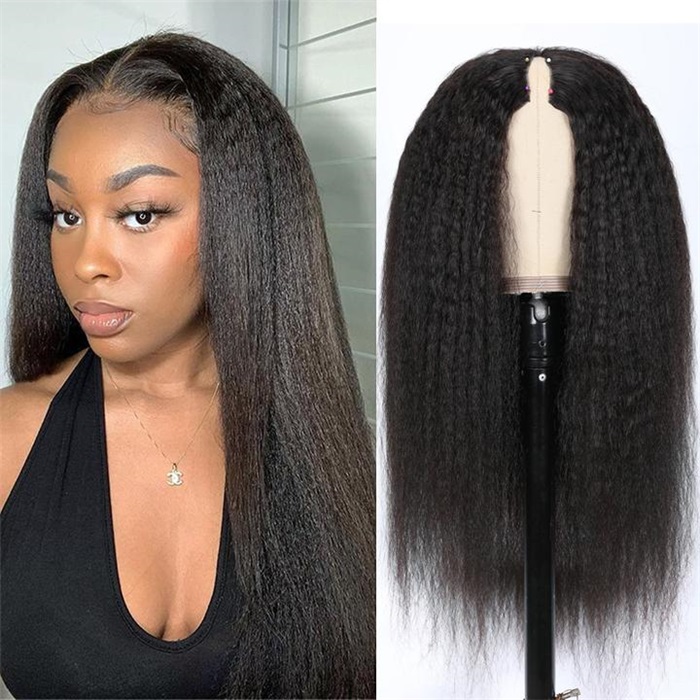 thin v part wigs kinky straight beginner friendly upgraded v part wigs meet real scalp no leave out 2