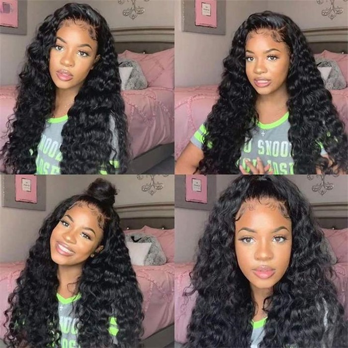 transparent invisible hd lace frontal wigs loose wave human hair wigs 5