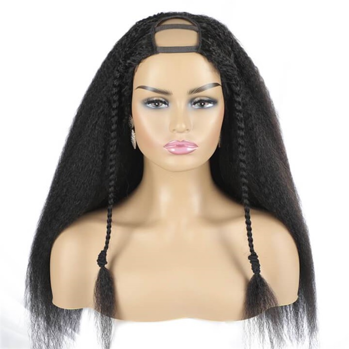 u part kinky straight natural hair wig easy to install 6